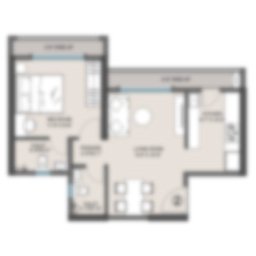 1 BHK flat floor plan at Mayfair Virar Gardens