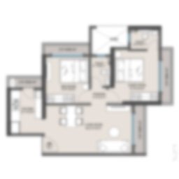 2 BHK apartment floor plan in Virar West