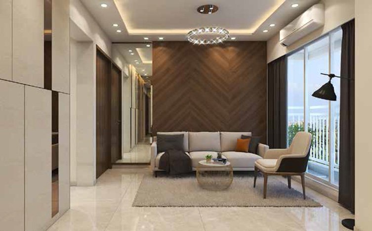 Elegant living room interior at Mayfair Virar Gardens